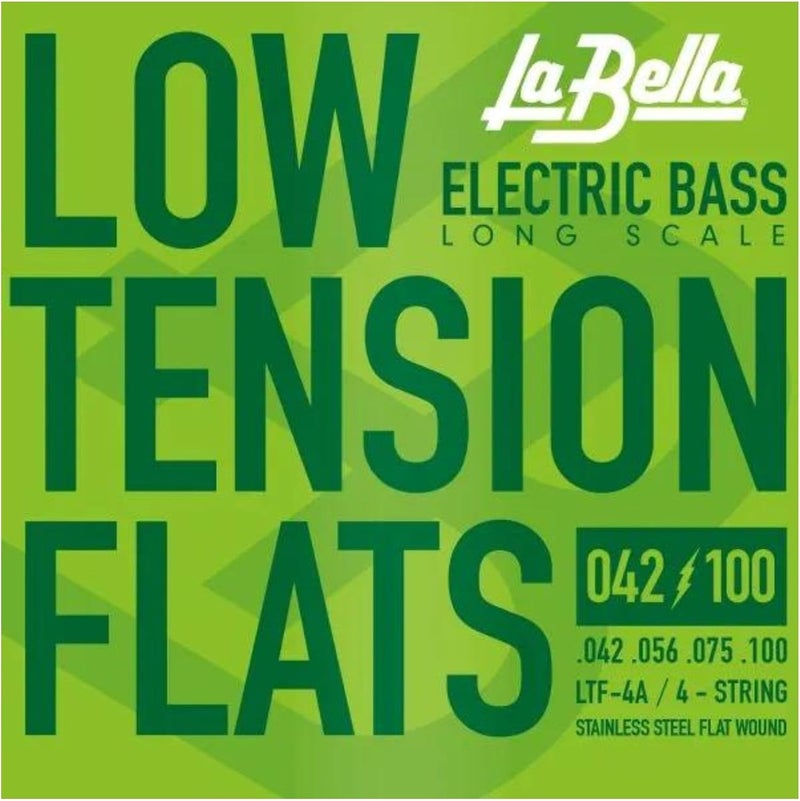 La Bella LTF-4A Low Tension Flats Long Scale Stainless Steel Flat Wound 4- String Electric Bass 42-100 - Image 2