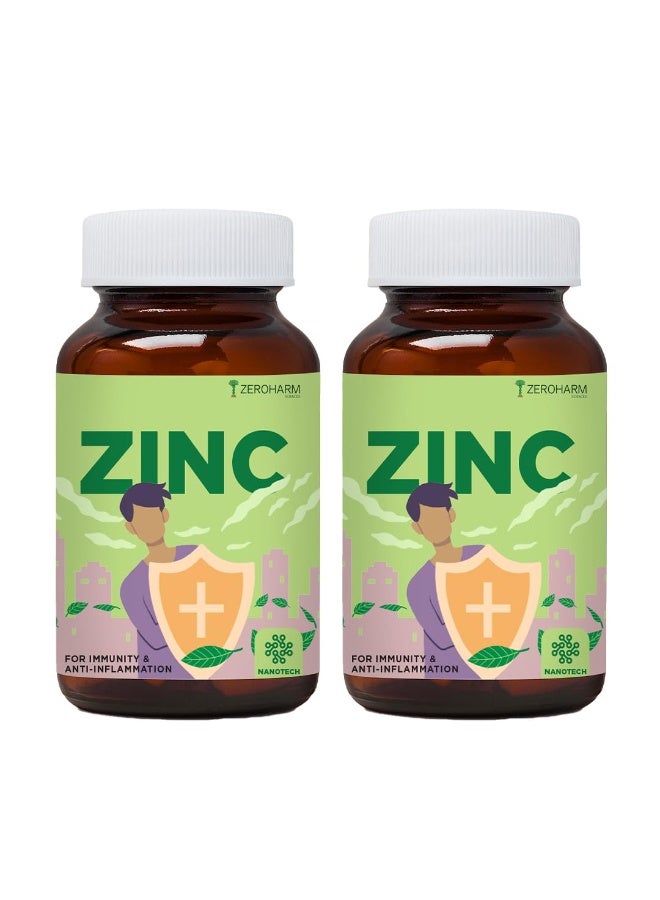 ZEROHARM Zinc Tablets | Guava Leaves Extract | 600mg per Serving | Nano Formulated Zinc For High Absorption | Immunity, Skin, Hair, Bone, Vision & Cognitive Health | For Men & Women | 120 Veg Tablets - Image 1