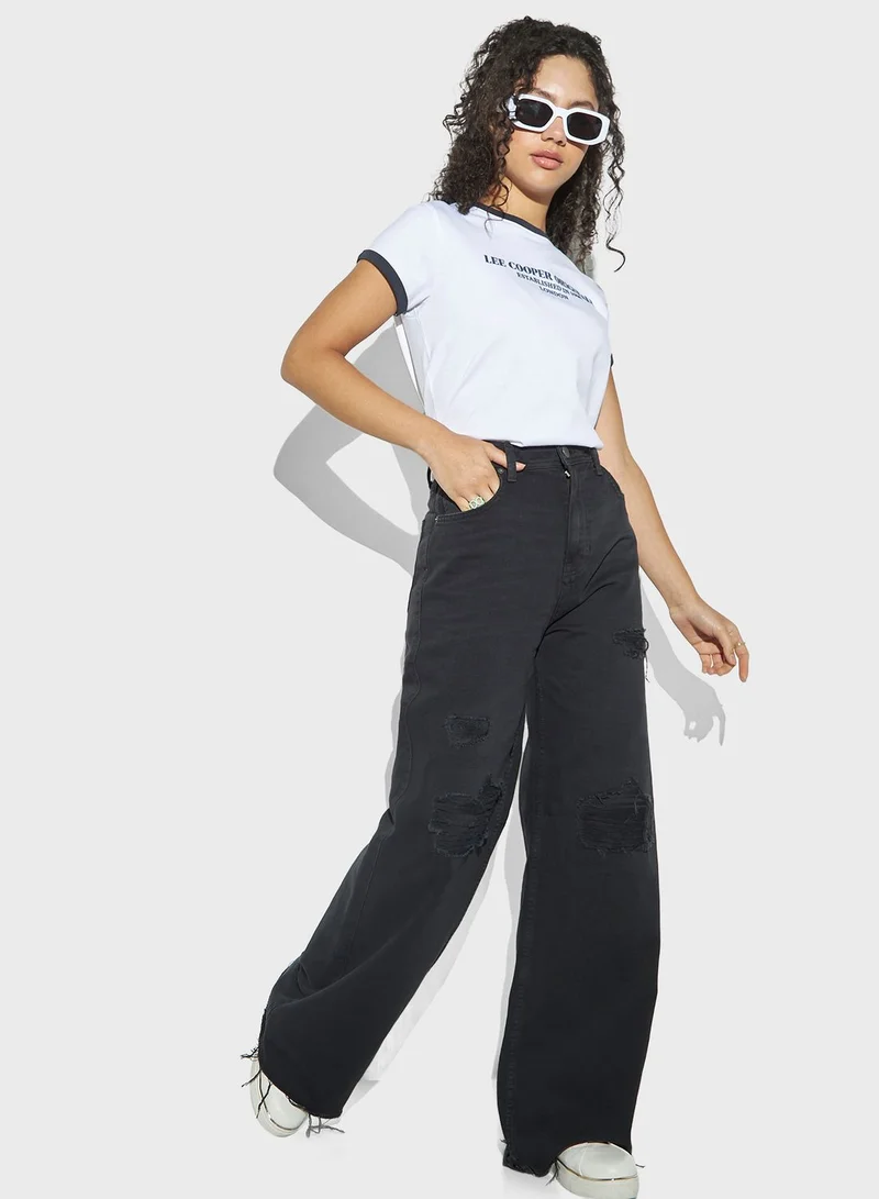 Lee Cooper Logo Print Crew Neck T-Shirt