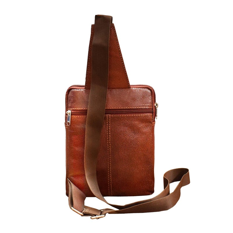 ABYS حقيبة نقدية بنية بمادة جلدية أصلية||حقائب صدر||حقيبة جسم||حقيبة جواز سفر||حقيبة عنق||حقيبة يد||حقيبة كتف||حقائب كتف للرجال والنساء - Image 3