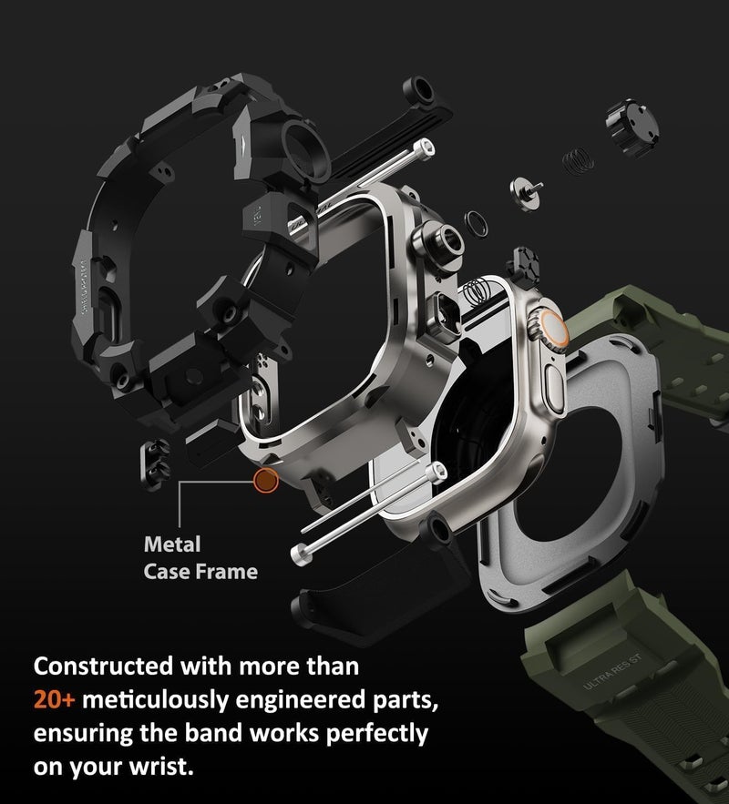 ULTIMAL Rugged Case with Band for Apple Watch 49mm,Compatible with Apple Watch Ultra 3/2/1, Military Grade Shockproof Bumper Cover for iWatch Tactical Band Men (Army Green, 49mm) - Image 5