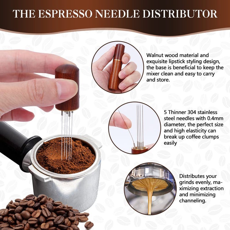 Y-Step 23 PCS Coffee Tamper Set, Espresso Accessories Kit Barista Kit, with Espresso Tamper 51mm, Coffee Stirrer, Frothing Pitcher, Tamper Mat, Latte Art Pen, Sandalwood Tamper for Espresso Machine - Image 4