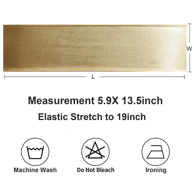 Gankar 100 pcs Spandex Metallic Gold Chair Sashes for Wedding Reception  Stretch Chair Bands Bows for Party Banquet Theme Event Decorations (100 pieces  Metallic Gold) - Image 5