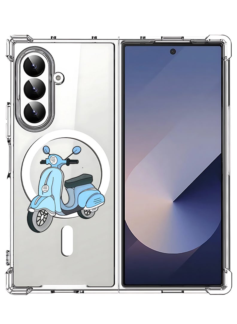 Theodor Magnetic Case for Samsung Galaxy Z Fold 7 Compatible with MagSafe Wireless Charging, Shockproof Phone Bumper Cover Scooter - Image 1