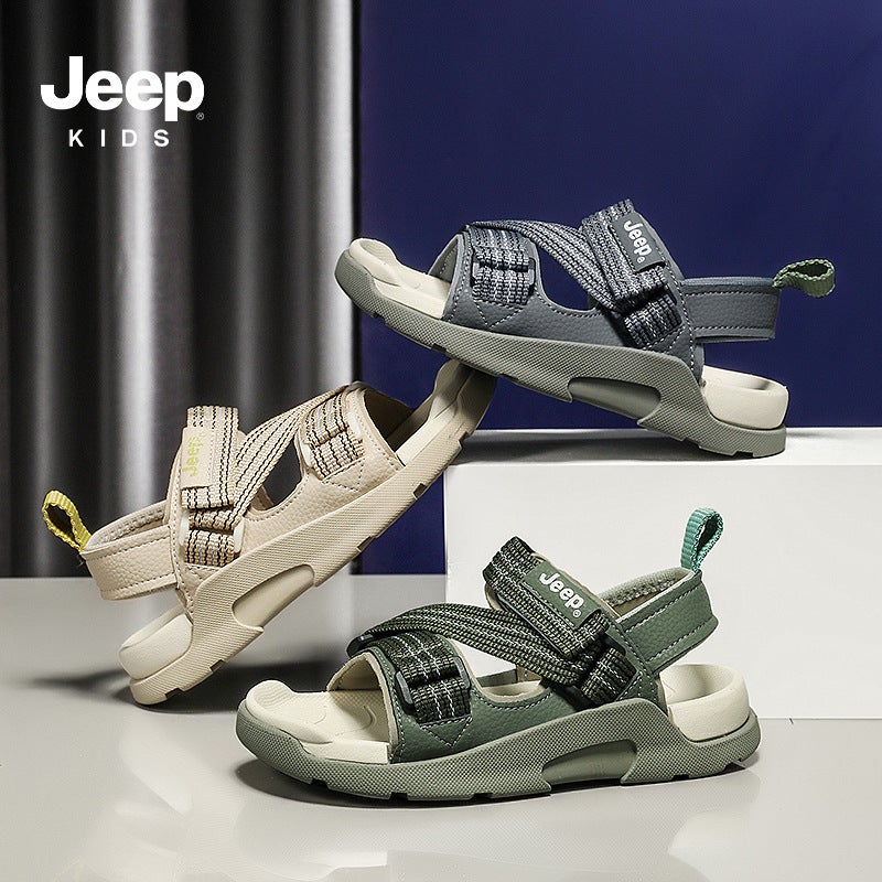 Flagship Genuine Jeep Boys Baotou Sandals Summer Middle And Large Children'S Soft Sole Sports Beach Shoes - Image 5
