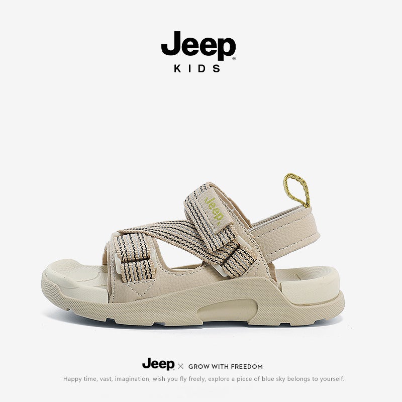 Flagship Genuine Jeep Boys Baotou Sandals Summer Middle And Large Children'S Soft Sole Sports Beach Shoes - Image 2