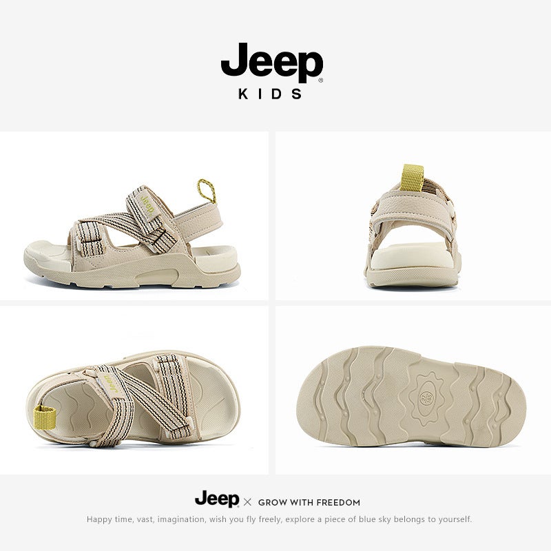 Flagship Genuine Jeep Boys Baotou Sandals Summer Middle And Large Children'S Soft Sole Sports Beach Shoes - Image 4