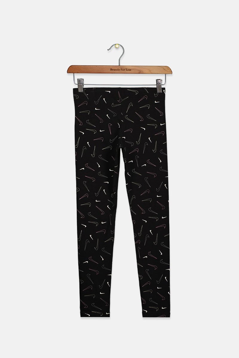 Nike Kids Girl Pull On Printed Leggings, Black - Image 2