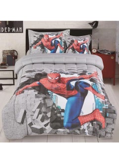 Cartoon Spider-Man pattern bedding three-piece set of soft microfiber  sheets including quilt cover and two pillowcases (size 180cmX200cm)
