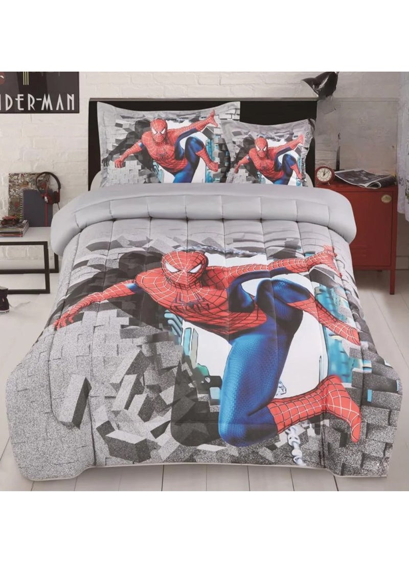 Furtey - Cartoon Spider-Man pattern bedding three-piece set of soft microfiber  sheets including quilt cover and two pillowcases (size 180cmX200cm) - Image 1