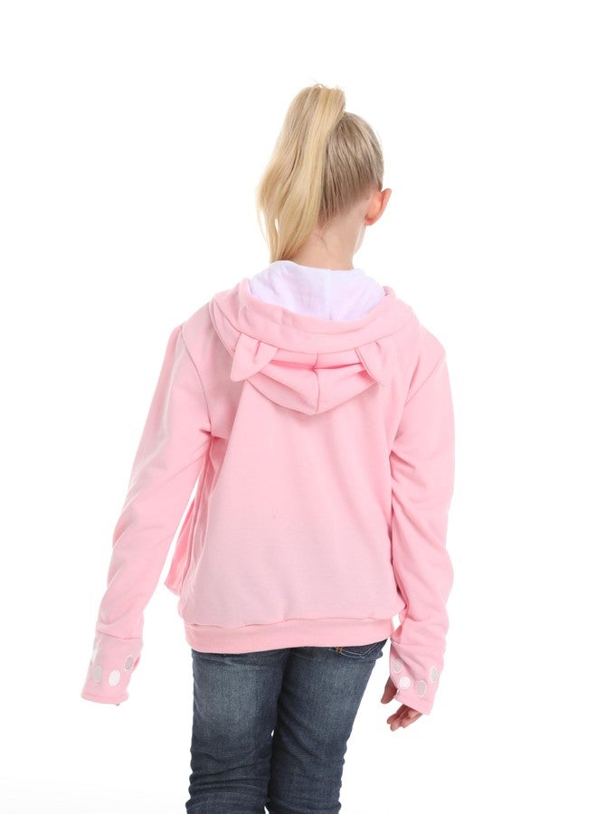 ALYC Boys Girls Hoodies - Pet Holder Kitten Puppy Carriers Pullover Long Sleeve Cat Ear Sweatshirt with Removable Inner Pouch Pink - Image 5