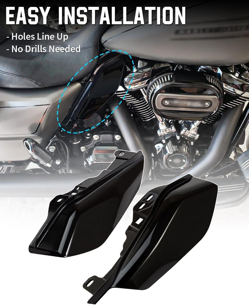 ANONEMOTO Glossy Black Mid Frame Air Deflector for Harley Davidson Touring 2009-2022 - Image 3