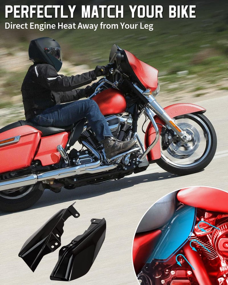 ANONEMOTO Glossy Black Mid Frame Air Deflector for Harley Davidson Touring 2009-2022 - Image 2
