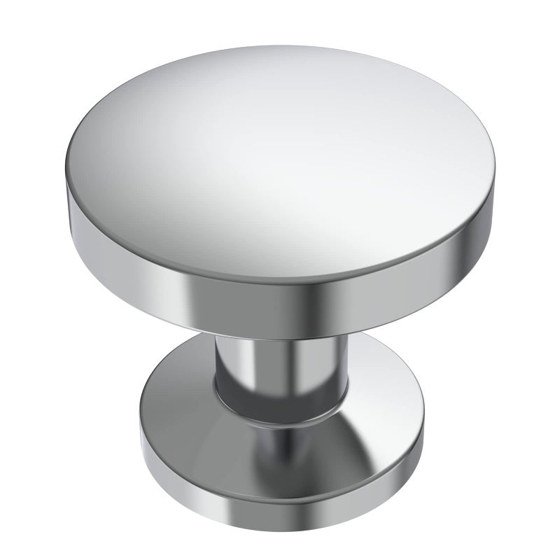 9BUILD 10 Pack 12 Inch Polished Chrome Cabinet Knobs Chrome Drawer Knobs Kitchen Cabinet Knobs Round Cabinet Knobs Knobs for Cabinets Dresser Knobs Knobs for Dresser Drawers