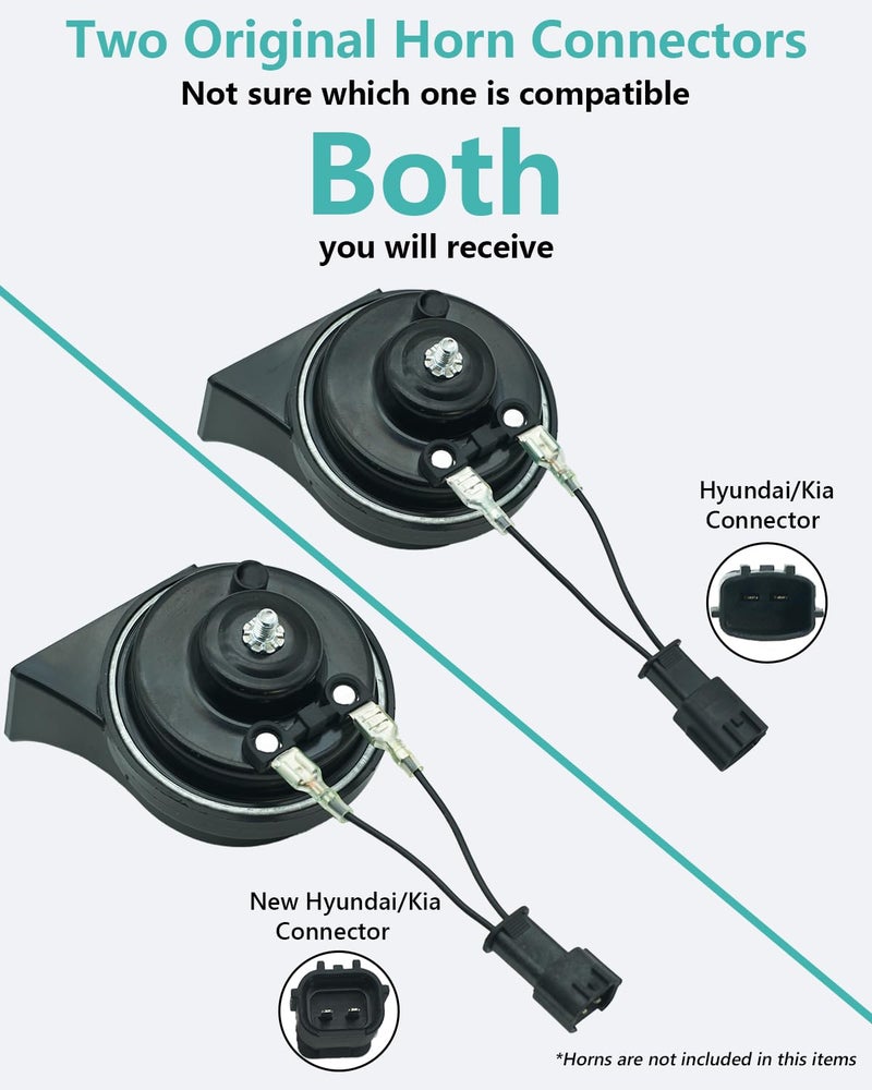 NEOGET Car Horn Connector Adapter Wiring Harness, Compatible with Hyundai Kia, 2+2 Pack Pigtail Converter for Universal to OEM Horn Replacement (Hyundai/Kia) - Image 5