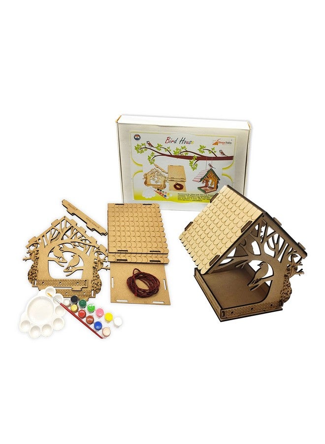 StepsToDo Build & Paint Your Own Wooden Bird House Kit. DIY Arts & Crafts Bird House Making Kit. - Image 1