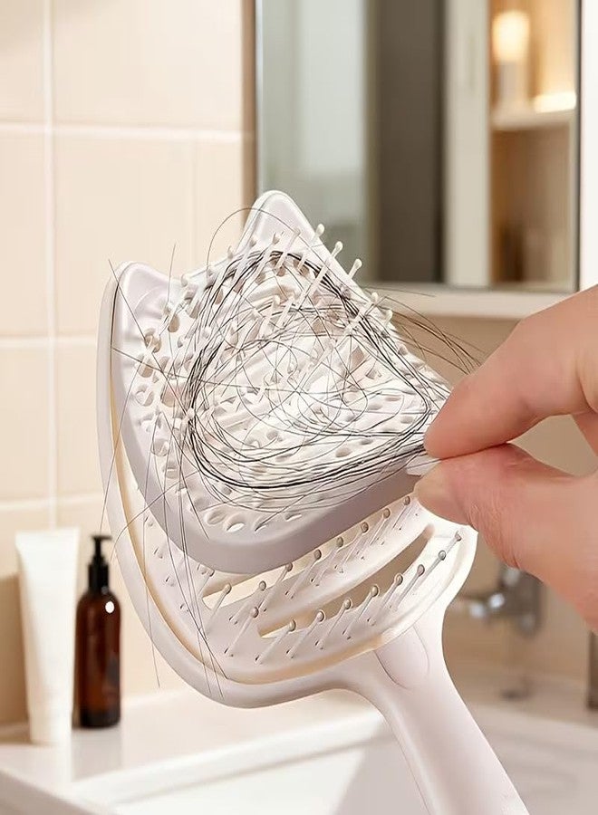 Hexwell فرشاة هيكسويل لفك تشابك الشعر بقاعدة قابلة للإزالة لسهولة التنظيف، فرشاة مجداف مضادة للكهرباء الساكنة للشعر الكثيف والمجعد والمبلل، شعيرات لتدليك فروة الرأس، جودة صالونات التجميل الاحترافية (أخضر نعناعي) - Image 2