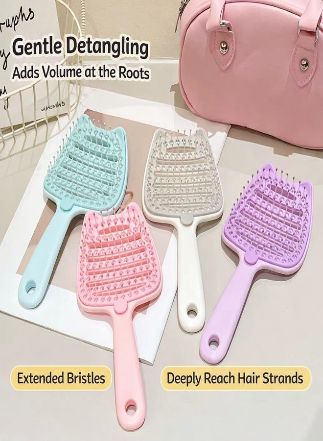 Hexwell فرشاة هيكسويل لفك تشابك الشعر بقاعدة قابلة للإزالة لسهولة التنظيف، فرشاة مجداف مضادة للكهرباء الساكنة للشعر الكثيف والمجعد والمبلل، شعيرات لتدليك فروة الرأس، جودة صالونات التجميل الاحترافية (أخضر نعناعي) - Image 5