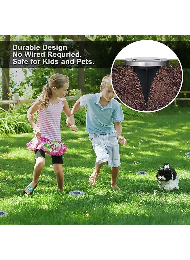 erorex - Cyy 8 Pack Solar Ground Lights 8 Led Solar Lights Outdoor Waterproof Solar Garden Lights Disk Lights Landscape Lighting For Lawn Ground Pathway Yard Driveway Walkway Patio Warm White - Image 1