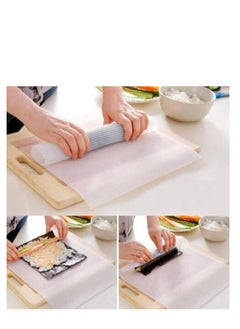 Spaceshoop Silicone Sushi Maker Non-Adhesive Sushi Mat Reusable Sushi Roller Sushi Mat Silicone Sushi Tools Rice Ball  - Image 4