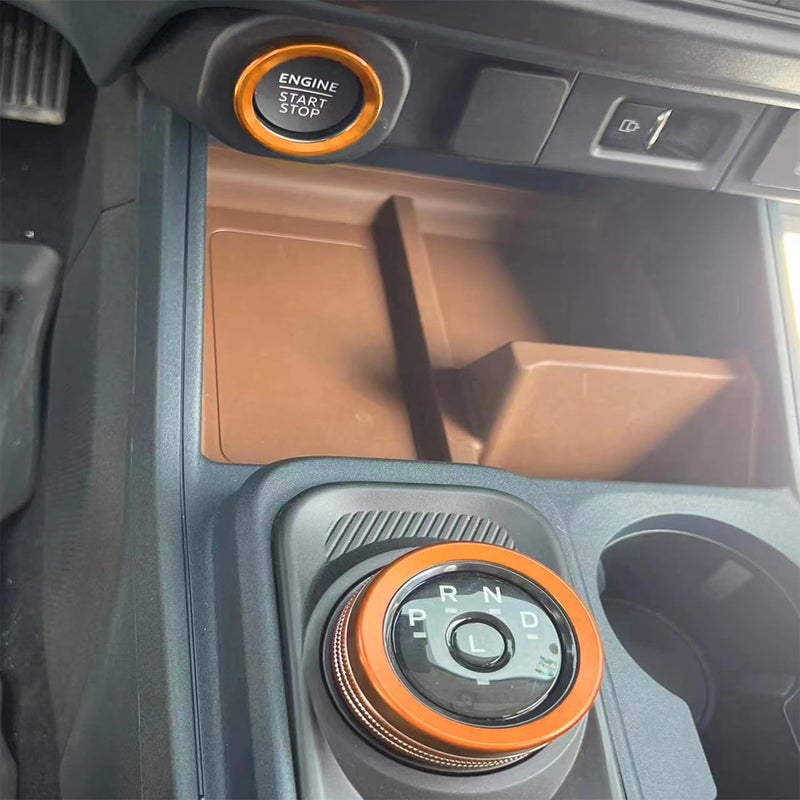BORUIEN for Ford Maverick 2022 2023 2024 Interior Accessories Decor Air Conditioner AC 4WD Engine Start Stop Headlight Volume Radio Control Switch Knob Cover 7PCS Aluminum Alloy (Orange, 2022-2024) - Image 4