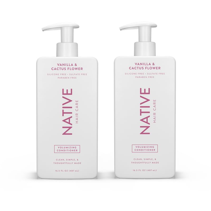 Native Vanilla & Cactus Flower Volumizing Conditioner contains Naturally Derived Ingredients| All Hair Types - Color & Treated, Fine to Dry Damaged |Sulfate & Dye Free, 16.5 fl oz each (2 Pack) - Image 1