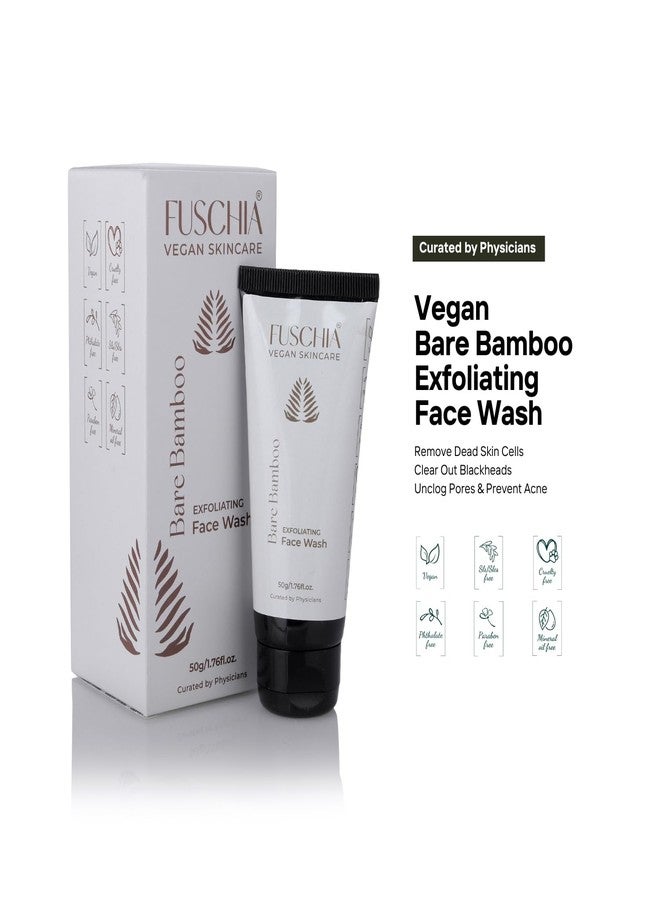 Fuschia Bare Bamboo Exfoliating Face Wash | Vegan Skincare for Oily Skin Women | 50g/1.76fl.oz - Image 4