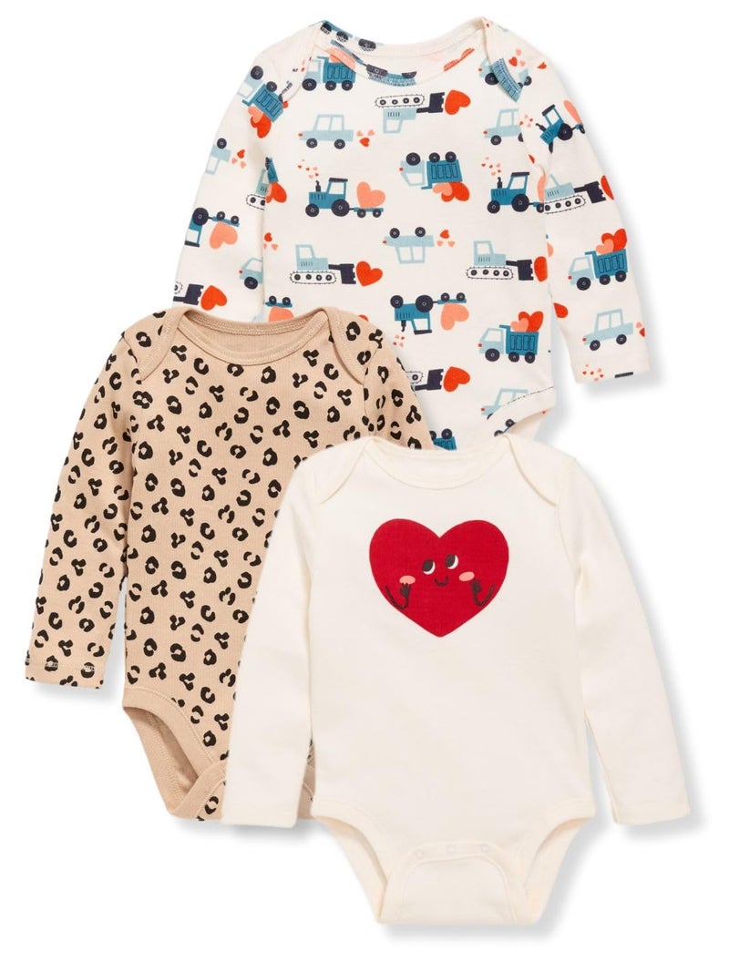 TuddyBuddy Baby Girls 100% Cotton Multi Color Full Sleeves Romper Combo/Bodysuit Set (Pack of 5 - Long Sleeves Assorted Bodysuits, 6-9 Months) - Image 3