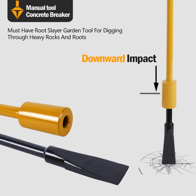 Smarkey Root Cutting Tool, Hole Digging Tool, Tamping Bars, Garden Remover Tool for Bamboo Tree Roots Rocks Shrubs Bushes Stumps - Heavy Duty - Image 4