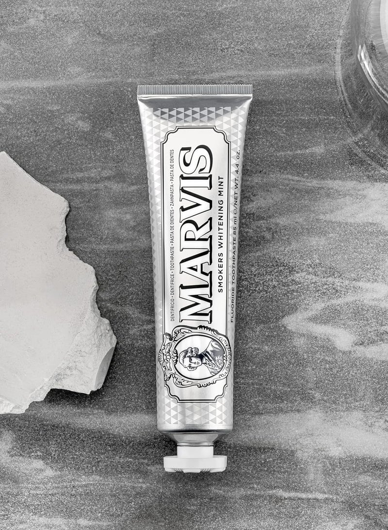 مارفيس معجون أسنان مارفيس المُبيض بنكهة النعناع للمدخنين ٨٥ مل - تبييض قوي، نفس منعش، معجون أسنان إيطالي فاخر - Image 3