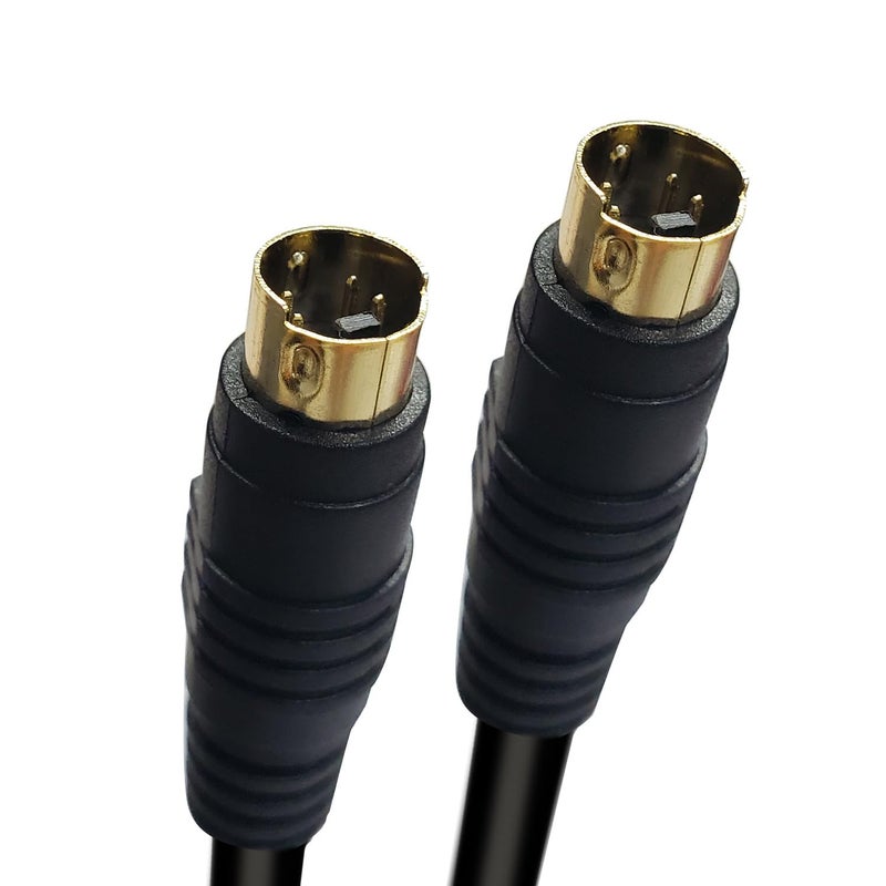 HTDYOO S Video Cable, S-Video Cable 4 pin Connector Male to Male Gold Plated Compatible with DVD Player, Home Theater, DSS receivers, VCRs, DVRs/PVRs - 3.28FT - Image 1