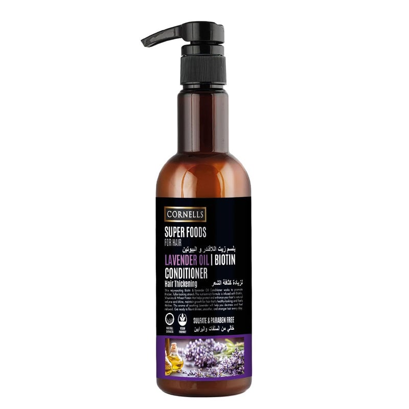 Cornells Wellness Super Foods For Hair Care Lavender Oil & Biotin Conditioner 500ml, Improves Hair Thickness Conditioner, Clean & Gentle Formula, Sulfate-free, Paraben-free, For All Hair Types - Image 1