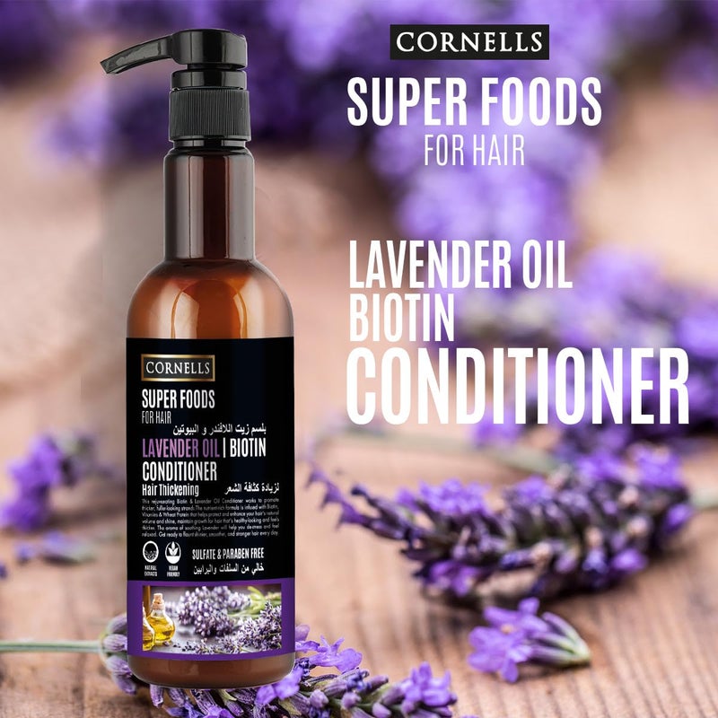 Cornells Wellness Super Foods For Hair Care Lavender Oil & Biotin Conditioner 500ml, Improves Hair Thickness Conditioner, Clean & Gentle Formula, Sulfate-free, Paraben-free, For All Hair Types - Image 2