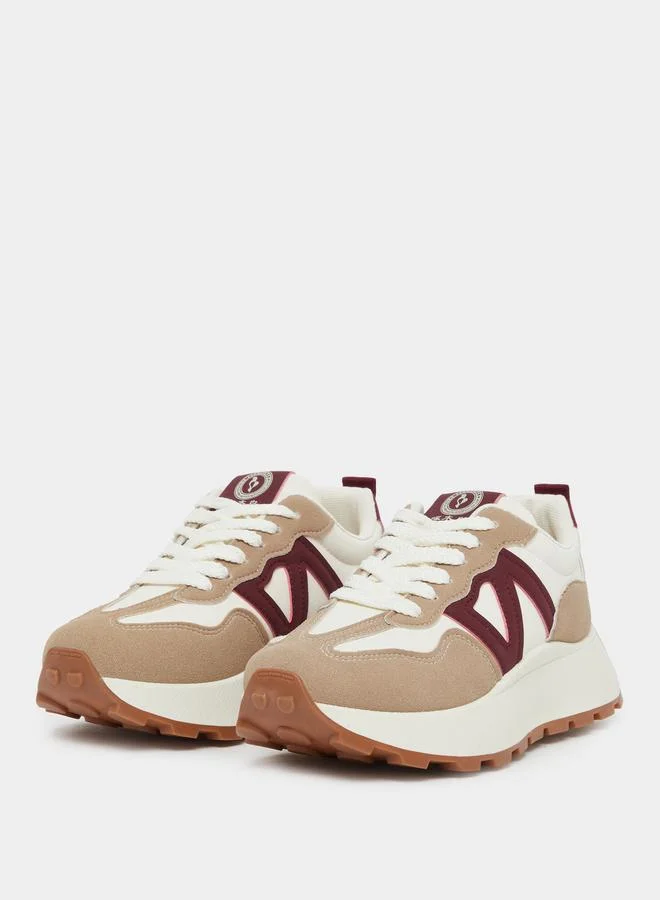 ستايلي Styli Chunky Sole Lace Up Sneakers