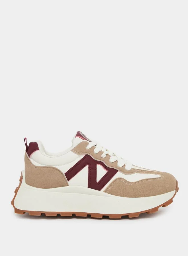 ستايلي Styli Chunky Sole Lace Up Sneakers