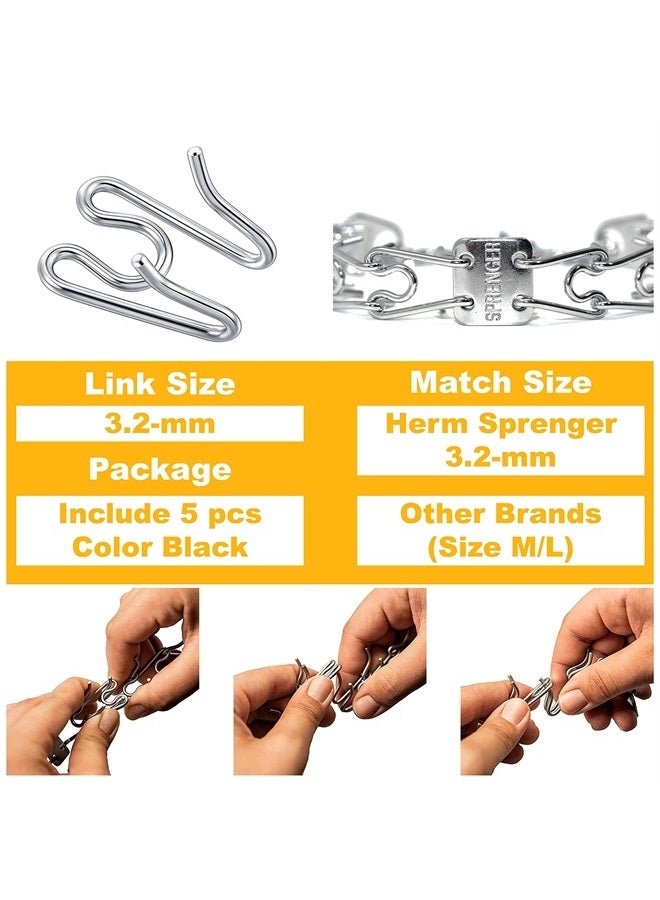 MOZETO (5 Pack) Stainless Steel Sprenger Prong Collar Links 2.25/3.2/4.0mm, MOZETO Extral Pinch Collar Links Designed for Herm. Sprenger Collar (3.2mm, Silver) - Image 2