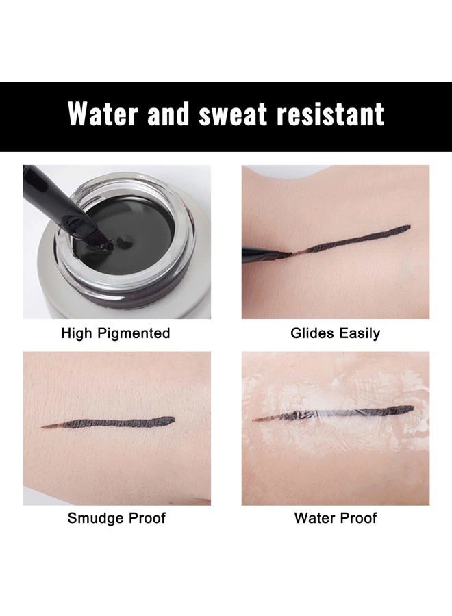 Erinde Red Gel Eyeliner, Waterproof Long Lasting Cream Eyeliner Gel Pot, High-Intensity Pigments Smudge-Proof Eye Liner Makeup, Water-Resistant Eyeliner with 2PCS Brushes 12# Red  - Image 5