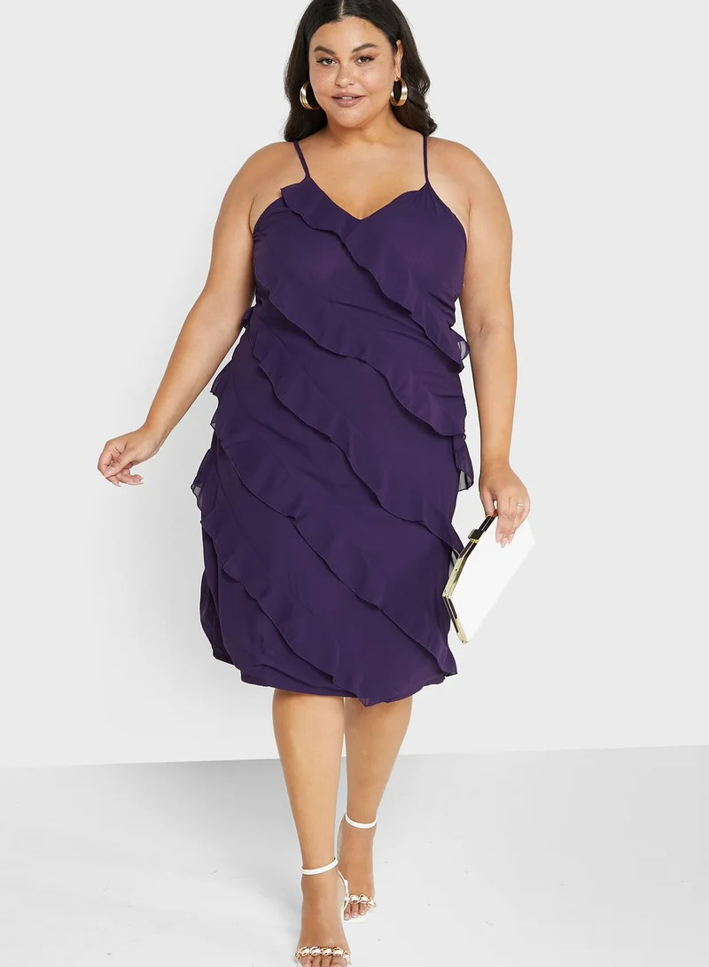ELLA Cami Strap Frill Detail Dress