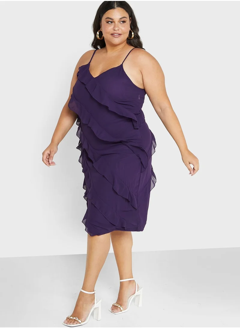 ELLA Cami Strap Frill Detail Dress
