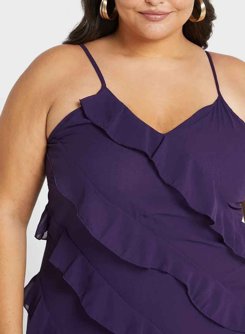 ELLA Cami Strap Frill Detail Dress