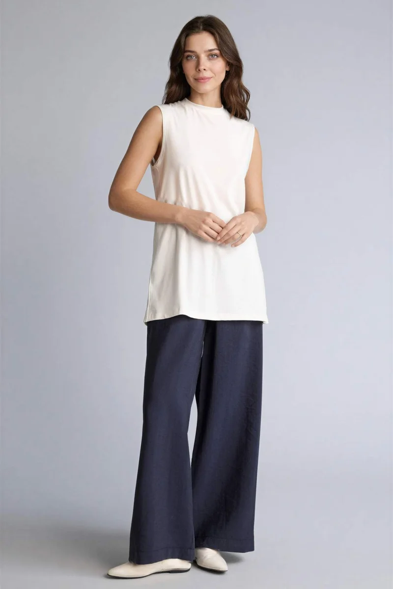 ديفاكتو Regular Fit Crew Neck Short Sleeve Tunic