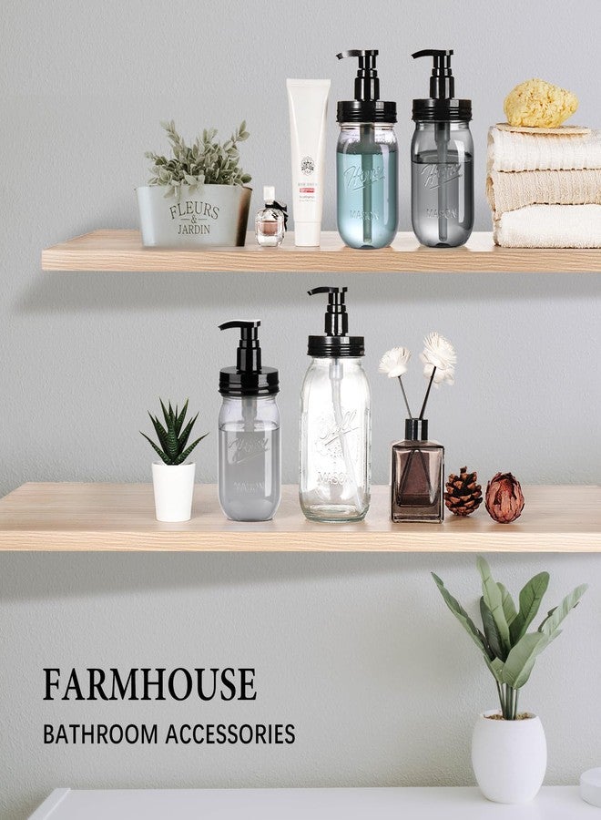 Amolliar Plastic Mason Jar Soap Dispenser with Pump Lid,16OZ Refillable Hand Soap Dispenser Set with Cute Lables, Farmhouse Decor for Kitchen Bathroom, Liquid Soap, Dish Soap (2 Pack, Black) - Image 5