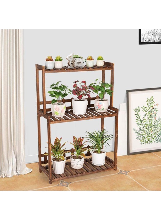 U-Fine 3 Tier Wood Plant Stand Vertical Plant Dislay Shelf Indoor Ourdoor Plant Rack, Balcony Living Room, Kitchen, Porch Organizer Plants Holder - Image 2