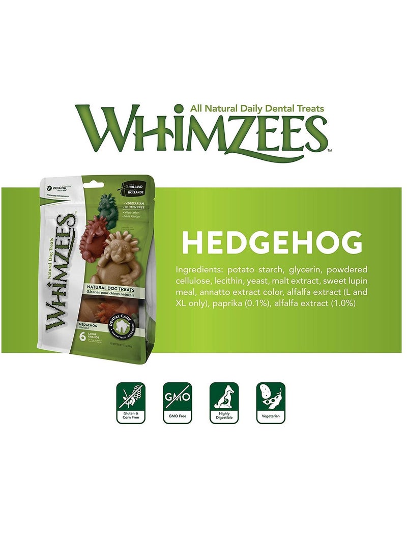 WHIMZEES - Large Hedgehog Dog Treats 6Pcs 360G - Image 1