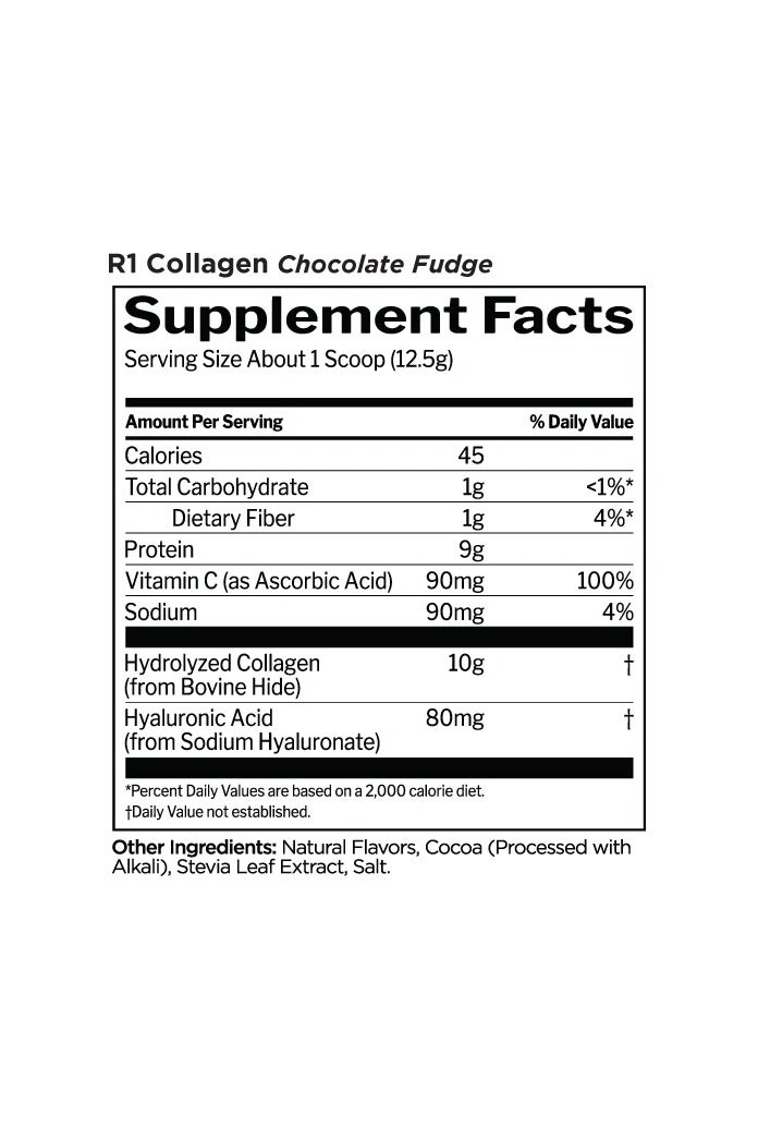 Rule1 Collagen Peptides Powder Hydrolyzed Bovine - Chocolate Fudge - 250gm - 20 serving - Image 3