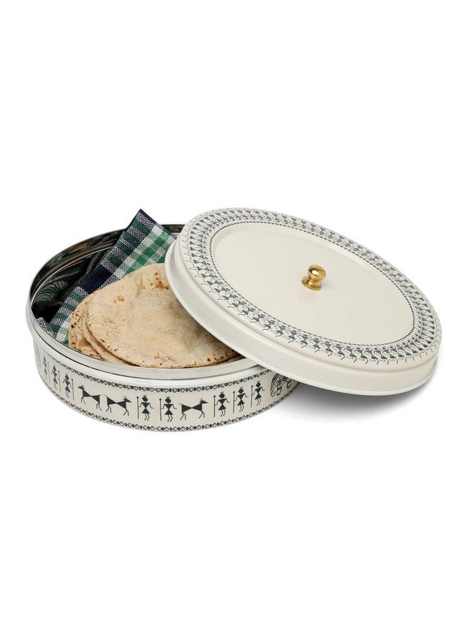 dudki Stainless Steel Multipurpose Roti Box Container | Chapati Box | Puri Dabba | Airtight Storage Containers With Lid (Beige) - Image 1
