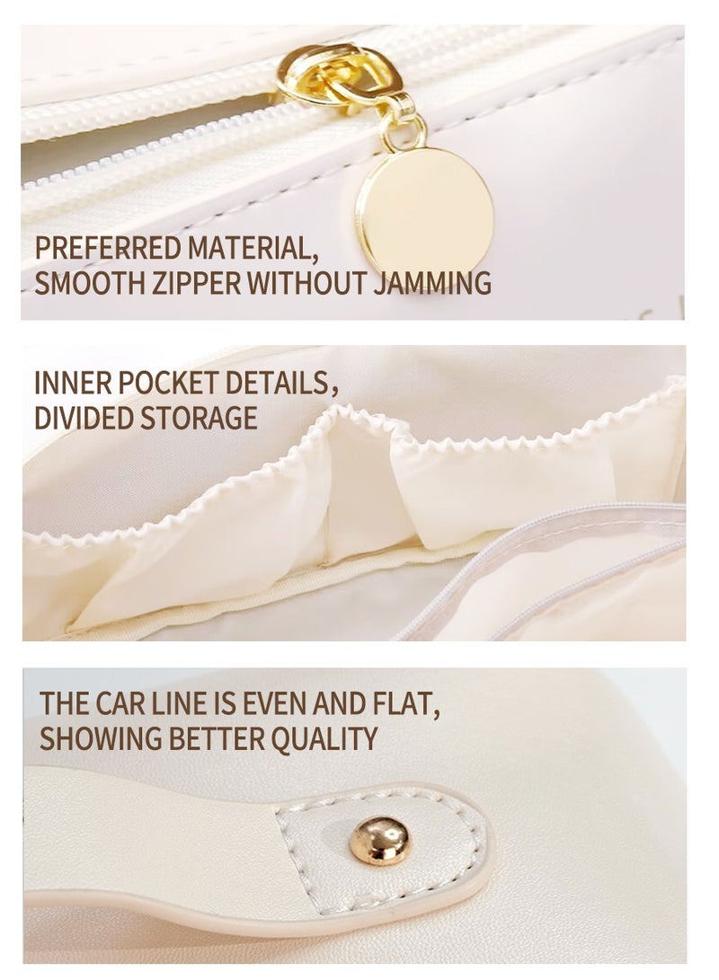 BEIRUI Cosmetic Bag，Large Capacity Travel Cosmetic Bag, Multifunction Organizer Storage Bag, Makeup Bag with Handle and Dividers, Skincare Dispenser, Toiletry Bag for Women - Image 5