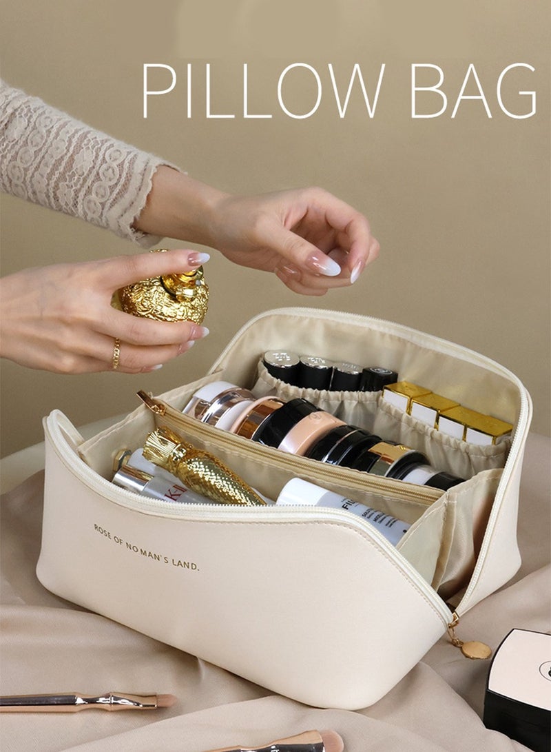 BEIRUI Cosmetic Bag，Large Capacity Travel Cosmetic Bag, Multifunction Organizer Storage Bag, Makeup Bag with Handle and Dividers, Skincare Dispenser, Toiletry Bag for Women - Image 2