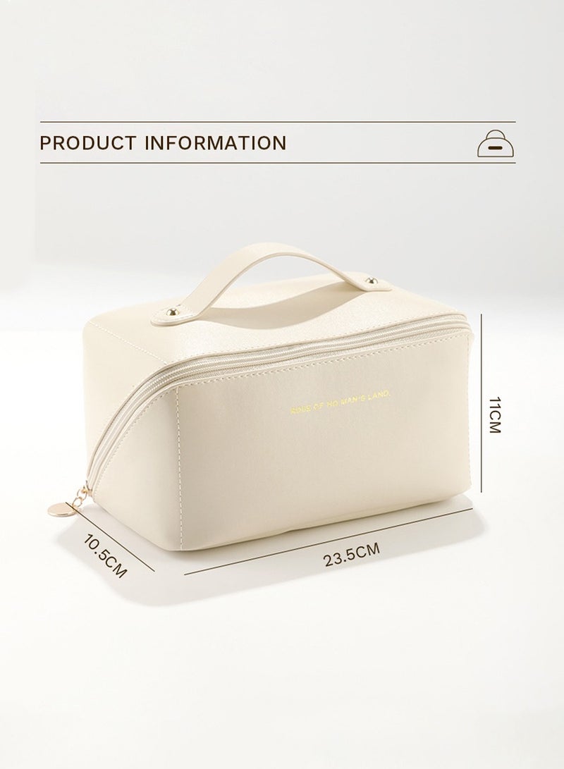 BEIRUI Cosmetic Bag，Large Capacity Travel Cosmetic Bag, Multifunction Organizer Storage Bag, Makeup Bag with Handle and Dividers, Skincare Dispenser, Toiletry Bag for Women - Image 3