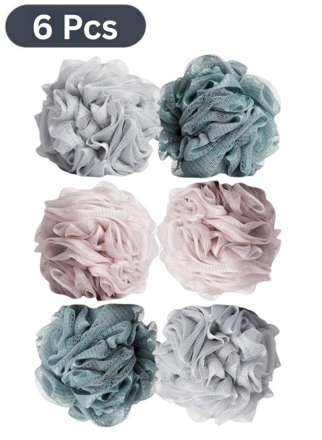 Happy Home Shower Puff Bath Sponge - Extra Soft Shower Loofah for Scrubbing & Exfoliating | Multicolor Shower Sponge - Comfortable Body Puff (Multicolor (Pack of 6)) - Image 1